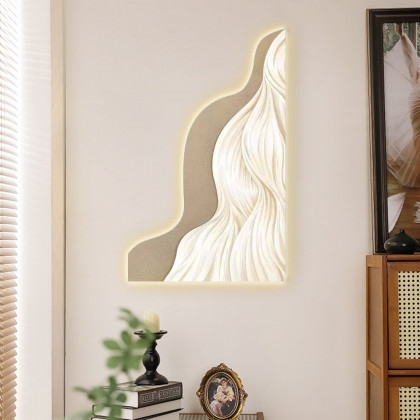 HMR - 39.4" Modern Wall Art Home Decor Built-in LED Lights