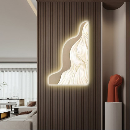 HMR - 39.4" Modern Wall Art Home Decor Built-in LED Lights