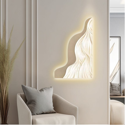 HMR - 39.4" Modern Wall Art Home Decor Built-in LED Lights