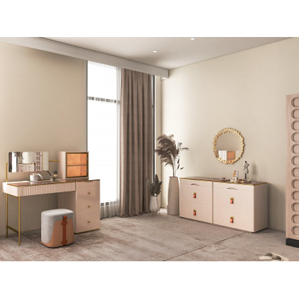 HMR - Modern Large Gold Irregular Pebble Wall Mirror Decor with Geometric Frame Living Room