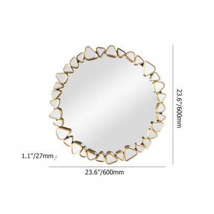 HMR - Modern Large Gold Irregular Pebble Wall Mirror Decor with Geometric Frame Living Room
