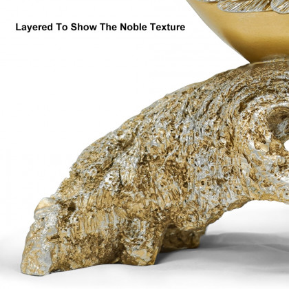 HMR 14.2" Simulation Couple Swan Sculpture Art Ornament Table Statue Decor - Gold