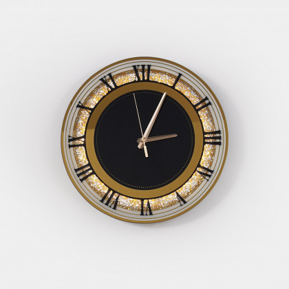HMR - 13.8" Golden LED Diamond Roman Numerals Silent Round Wall Clock