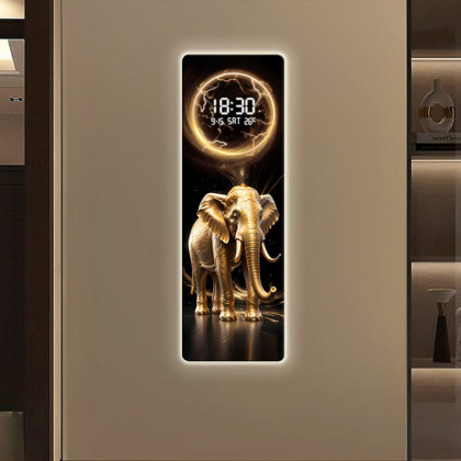HMR - Modern Elephant Home Decor Digital Wall Clock with LED