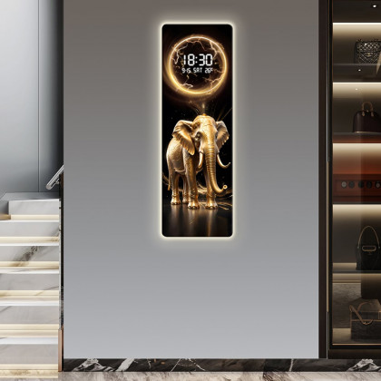 HMR - Modern Elephant Home Decor Digital Wall Clock with LED