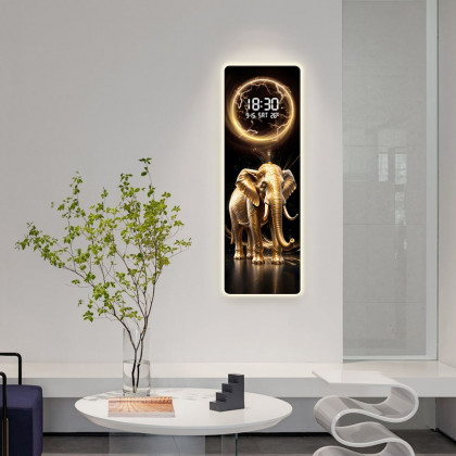 HMR - Modern Elephant Home Decor Digital Wall Clock with LED