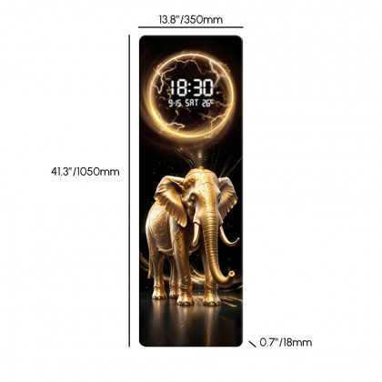 HMR - Modern Elephant Home Decor Digital Wall Clock with LED