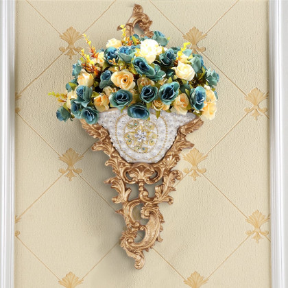 HMR - Shinely 26" European Retro Resin Wall Mount Flower Vase Decor Art Living Dining Room