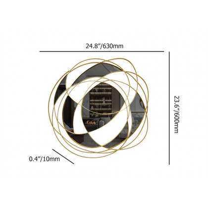 HMR - Modern Abstract Gold Twisted Metal & Stainless Steel Wall Decor Art Living Room Bedroom