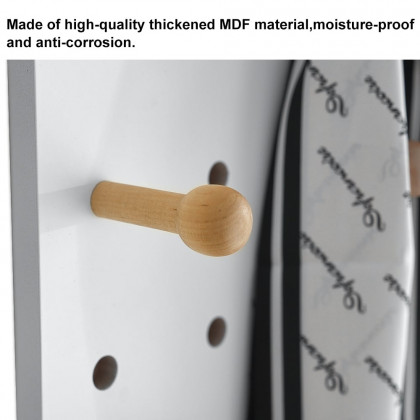 HMR - 47.2" Pegboard Hidden Sliding Dressing Full Length Floating Wall Mirror Coat Rack Hooks