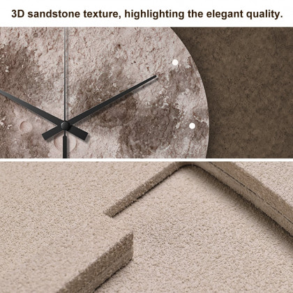 HMR - 23.6" Unique Abstract Geometric Moon Wall Clock 3D Japandi Decor Art Living Room Bedroom