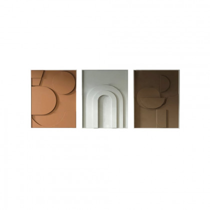 HMR - 3 Pieces Geometric Abstract Wall Art Decor Set Modern Canvas Print Living Room
