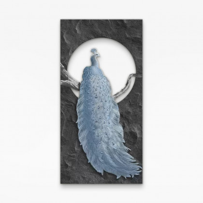 HMR - 39.4" Modern LED Peacock Wall Art with USB Charging
