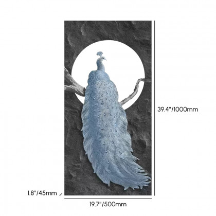 HMR - 39.4" Modern LED Peacock Wall Art with USB Charging