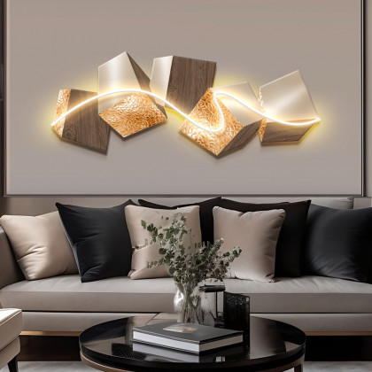 HMR - 39.4" LED Acrylic Abstract Geometric Wall Decor Modern Art Living Room Bedroom
