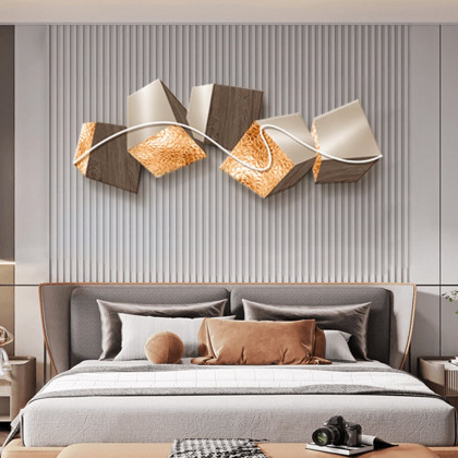 HMR - 39.4" LED Acrylic Abstract Geometric Wall Decor Modern Art Living Room Bedroom