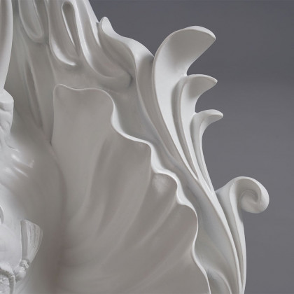 HMR 3D Traditional Resin Elephant Wall Mounted Shelves Floating Art Wall Shelf - White
