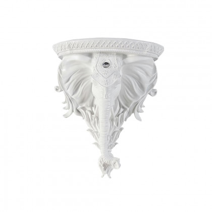 HMR 3D Traditional Resin Elephant Wall Mounted Shelves Floating Art Wall Shelf - White