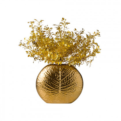 HMR - Bronze Gold Luxury Artificial Plants in Vase Creative Ceramic Vase Artificial Plants Set