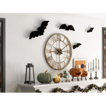 HMR - 23" Large Round Silver Roman Numeral Silent Wall Clock Modern Acrylic Decor Art