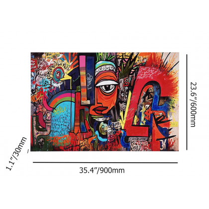 HMR - Abstract Geometric People Colorful Graffiti Wall Art Decor Canvas Prints Living Room