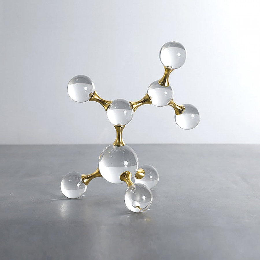 HMR - 9.8" Modern Crystal Ball Bubble Sculpture Decor Art 3D Molecular Ornament Living Room