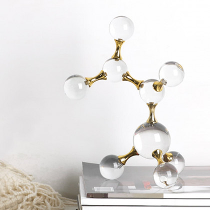 HMR - 9.8" Modern Crystal Ball Bubble Sculpture Decor Art 3D Molecular Ornament Living Room