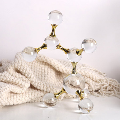 HMR - 9.8" Modern Crystal Ball Bubble Sculpture Decor Art 3D Molecular Ornament Living Room