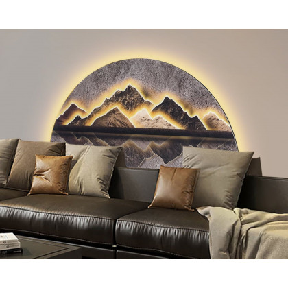 HMR Modern Abstract LED Lighting Wall Decorative Painting Living Room Decorative - Multi-color, 31.5"W x 1.2"D x 15.7"H