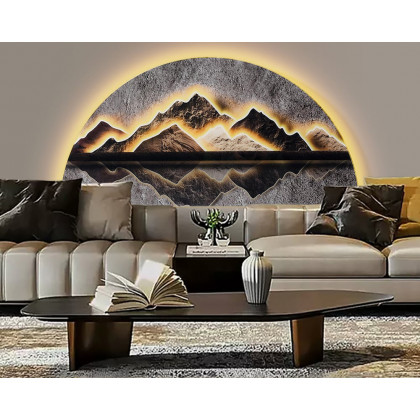 HMR Modern Abstract LED Lighting Wall Decorative Painting Living Room Decorative - Multi-color, 31.5"W x 1.2"D x 15.7"H