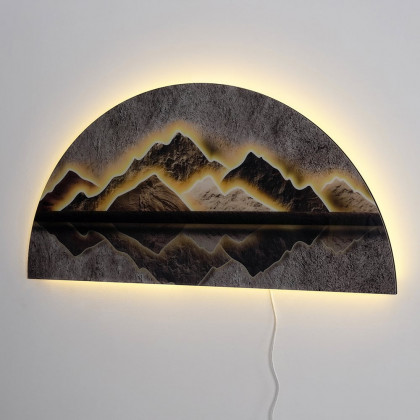 HMR Modern Abstract LED Lighting Wall Decorative Painting Living Room Decorative - Multi-color, 31.5"W x 1.2"D x 15.7"H