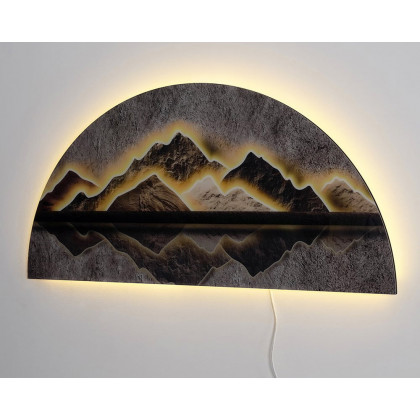 HMR Modern Abstract LED Lighting Wall Decorative Painting Living Room Decorative - Multi-color, 31.5"W x 1.2"D x 15.7"H