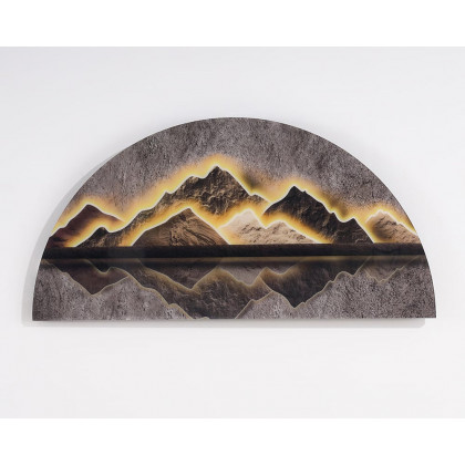 HMR Modern Abstract LED Lighting Wall Decorative Painting Living Room Decorative - Multi-color, 31.5"W x 1.2"D x 15.7"H