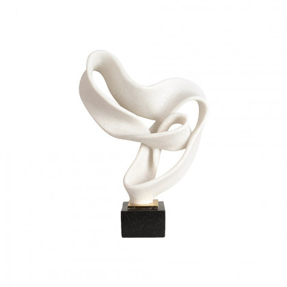 HMR Industrial Resin Abstract Sculpture Home Decorative Figurine Desk Art Decor - White