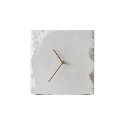HMR - Modern Creative Old-fashioned Abstract Square White Desk Clock Home Table Decor
