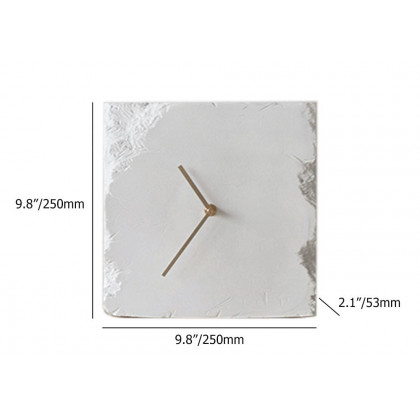 HMR - Modern Creative Old-fashioned Abstract Square White Desk Clock Home Table Decor