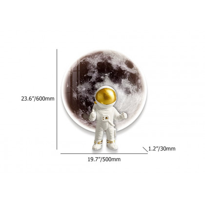 HMR - 23.6" Modern LED Acrylic Astronaut Moon Wall Decor Art Living Room Bedroom