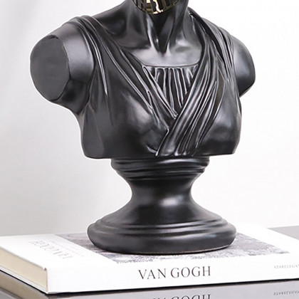 HMR - 15" Modern Black Masked Greek Goddess Ornament