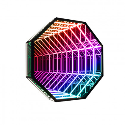 HMR - 3D Octagon LED Tunnel Infinity Wall Mirror Decor Light Art Party Living Room Bedroom
