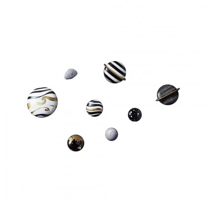 HMR - 9-Pieces Art Deco Astronaut Planet Wall Decor Hanging Resin Person Sculpture Statue Set