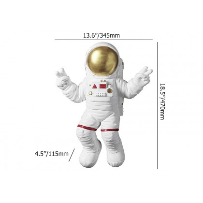 HMR - 9-Pieces Art Deco Astronaut Planet Wall Decor Hanging Resin Person Sculpture Statue Set