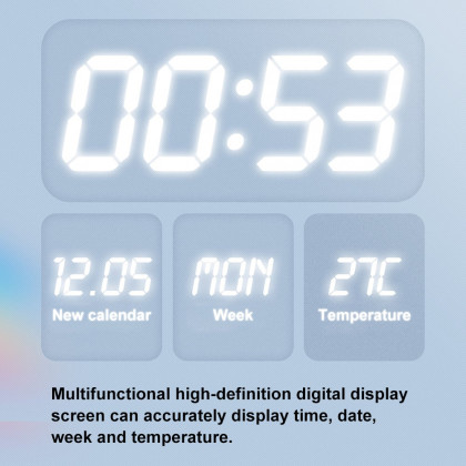 HMR - 18.9" LED Digital Display Wall Clock Modern Acrylic Abstract Star Decor Art Living Room