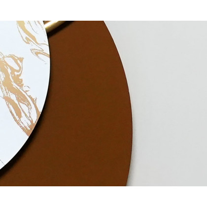HMR - 46.5" Modern 3D Golden Metal Ginkgo Leaf Geometric Wall Art with Marble Accent
