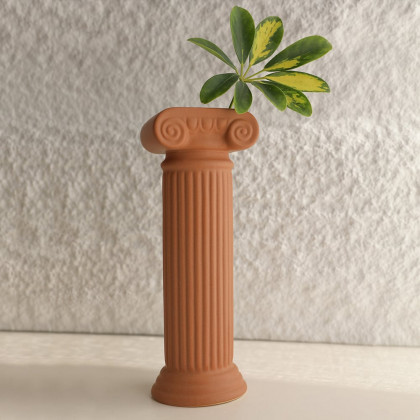 HMR - 2 Pieces Resin Roman Column Flower Vase Set Home Sculpture Decor Art Living Room Bedroom