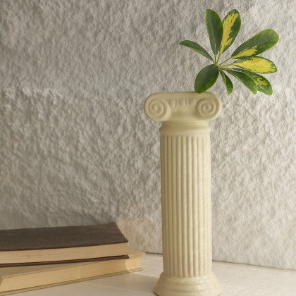 HMR - 2 Pieces Resin Roman Column Flower Vase Set Home Sculpture Decor Art Living Room Bedroom