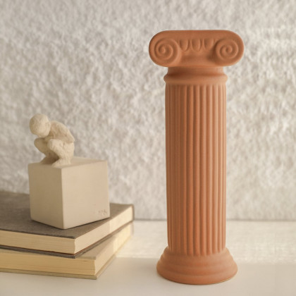 HMR - 2 Pieces Resin Roman Column Flower Vase Set Home Sculpture Decor Art Living Room Bedroom