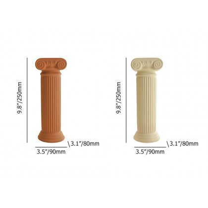 HMR - 2 Pieces Resin Roman Column Flower Vase Set Home Sculpture Decor Art Living Room Bedroom