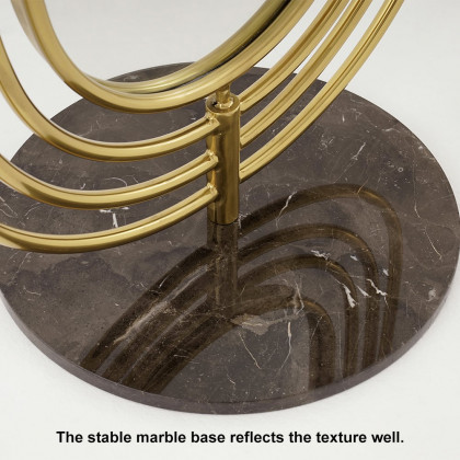 HMR - 66.9" Oversized Oval Full Length Standing Floor Mirror Decor in Gold with Marble Base
