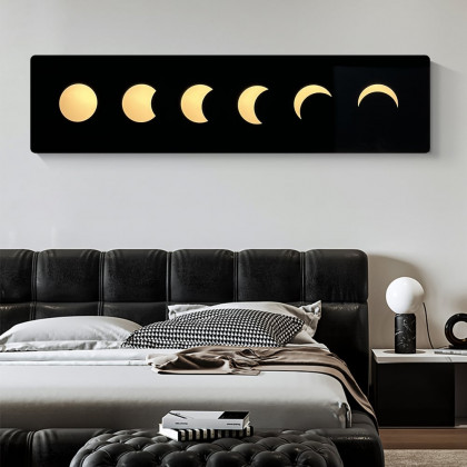 HMR - 47.2" Creative Moon Light Wall Art Decoration Painting USB LED Warm Wall Light