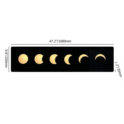 HMR - 47.2" Creative Moon Light Wall Art Decoration Painting USB LED Warm Wall Light